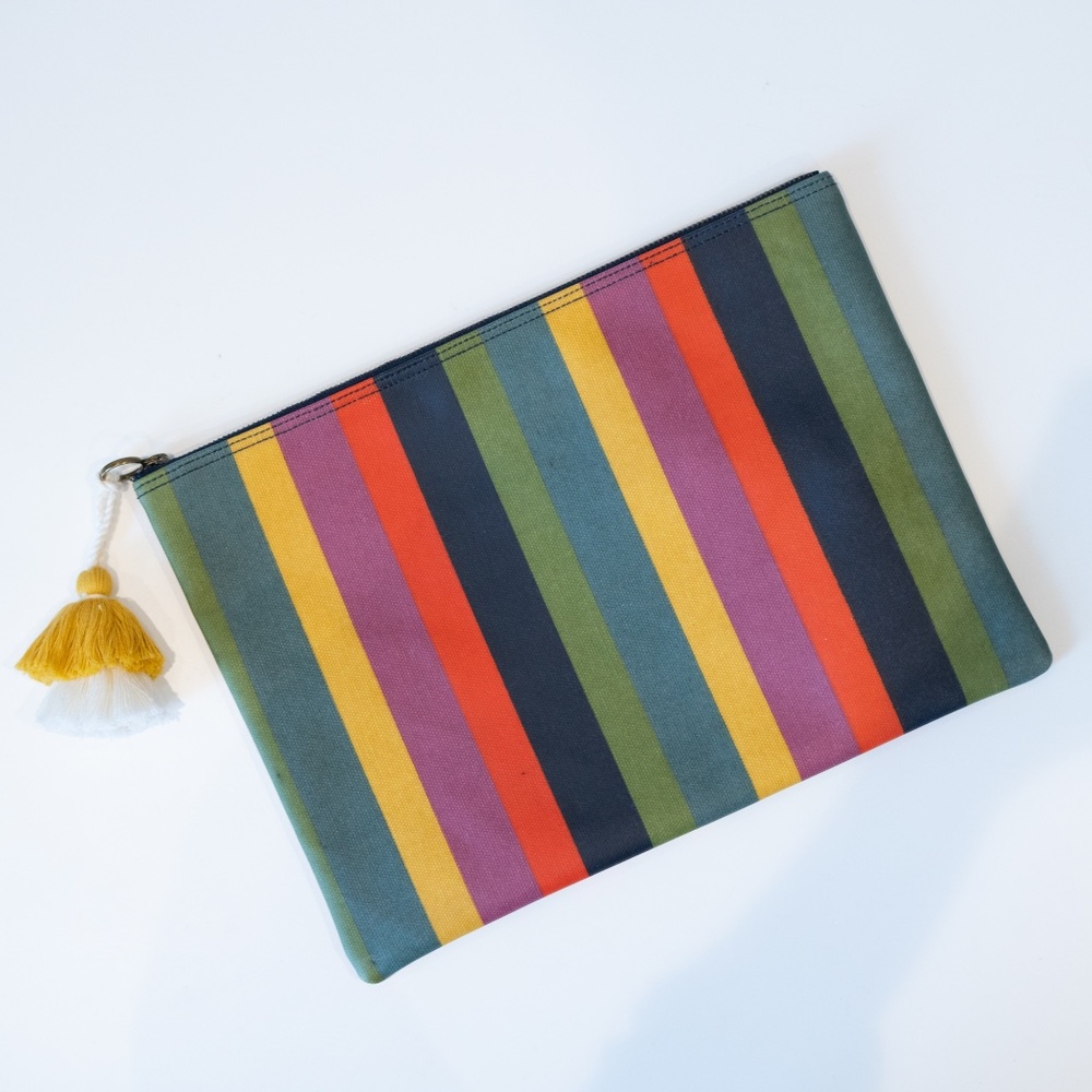 MADEWELL Rainbow Stripe Wristlet Clutch